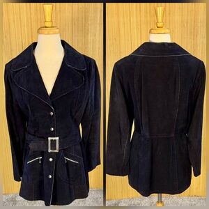 VTG 1970’s Navy Blue Suede Jacket